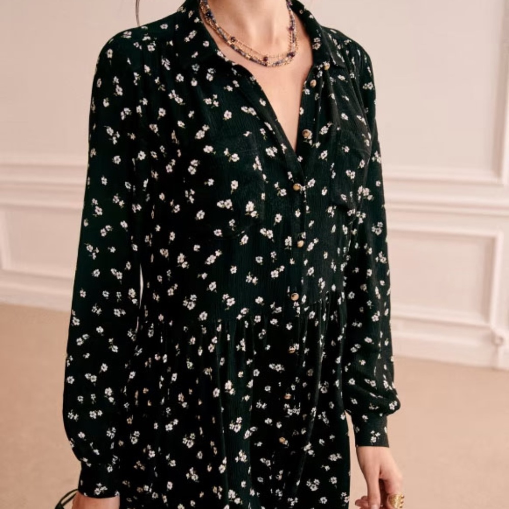 Sezane Leana Dress Jacquard Bicolore - Size 36
